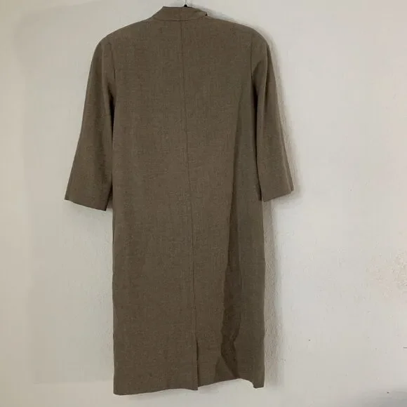 Vintage 100% Wool Double Breasted Peacoat Women 10 Brown‎ Pockets Quiet Luxury